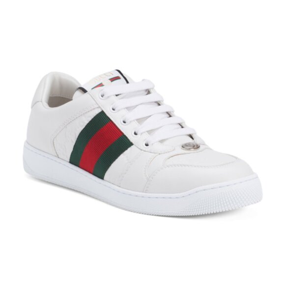GUCCI Men's Made In Italy Leather Screener Sneakers White NWT - Picture 1 of 2